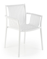 Białe sztaplowane krzesło ogrodowe - Darlox w sklepie Edinos.pl