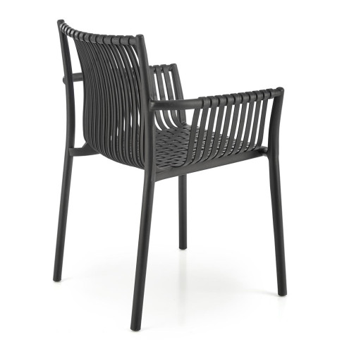 Czarne minimalistyczne krzesło ogrodowe Darlox