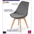 Komplet szarych krzeseł do salonu Neflax 3S