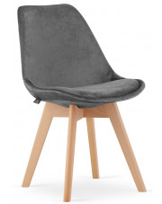Szare skandynawskie tapicerowane krzesło - Neflax 3X w sklepie Edinos.pl