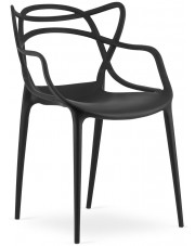 Czarne krzesło minimalistyczne do stołu - Manuel 3X