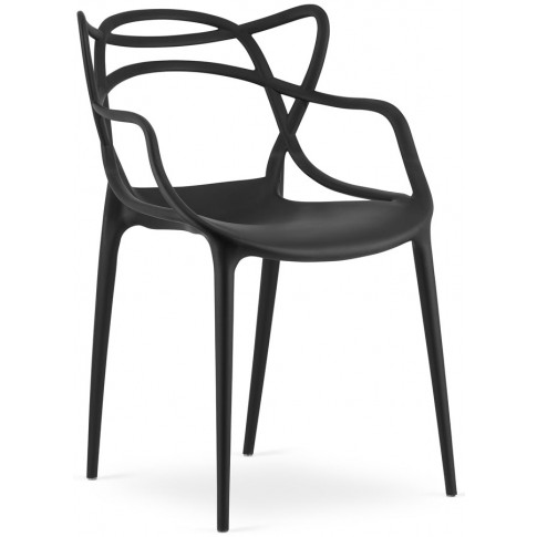 4 dekoracyjne krzesła do salonu w kolorze czarnym manuel