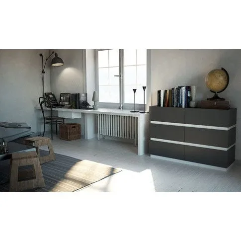 Szczegółowe zdjęcie nr 4 produktu Komoda Ogitro 2X - grafit + biała