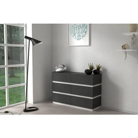 Zdjęcie grafitowa komoda do salonu, pokoju młodzieżowego Ogitro 2X | Edinos.pl