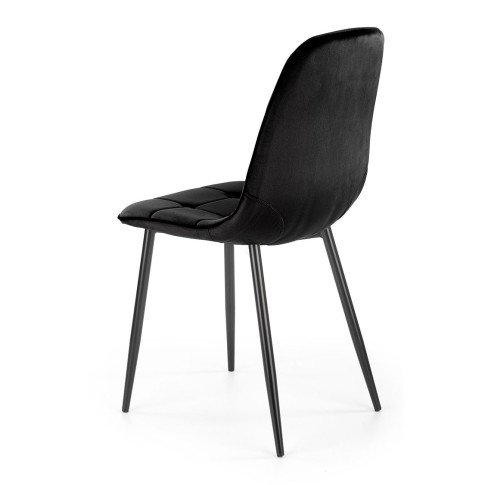 Czarne welurowe krzesło do salonu Volter