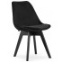 Czarne tapicerowane krzesło welurowe drewniane - Neflax 5X