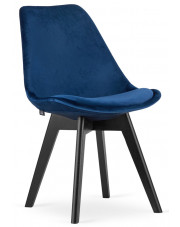 Granatowe welurowe krzesło kuchenne - Neflax 5X w sklepie Edinos.pl