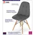Zestaw szarych welurowych krzeseł Zipro