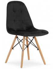 Czarne aksamitne krzesło skandynawskie - Zipro 3X w sklepie Edinos.pl