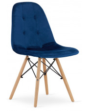 Granatowe krzesło tapicerowane do salonu - Zipro 3X w sklepie Edinos.pl