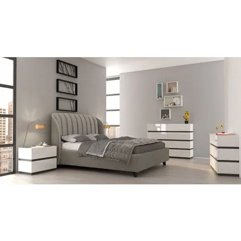 Szczegółowe zdjęcie nr 6 produktu Lakierowana komoda Ogitro 3X - biały połysk + grafit