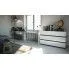 Szczegółowe zdjęcie nr 4 produktu Lakierowana komoda Ogitro 3X - biały połysk + grafit
