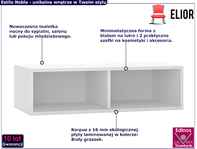 Toaletka biały groszek Estilo Noble 14X