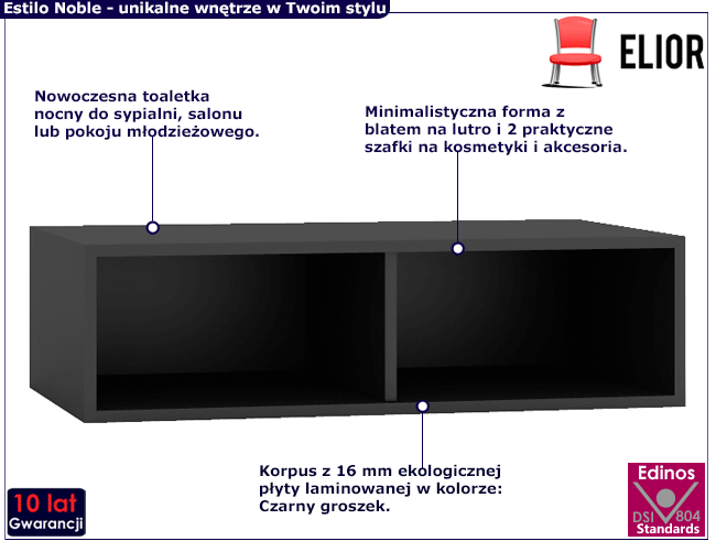 Toaletka czarny groszek Estilo Nerja 14X