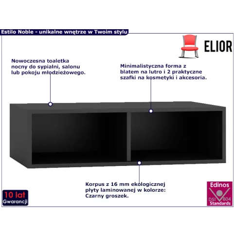 Toaletka z półkami czarny groszek Estilo Noble 14X