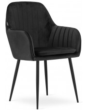 Czarne pikowane krzesło do salonu - Negros 3X w sklepie Edinos.pl