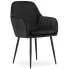Czarne pikowane krzesło do salonu - Negros 3X