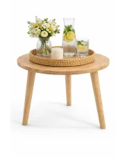 Skandynawski stolik kawowy dąb craft złoty - Geza 3X w sklepie Edinos.pl