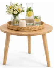 Skandynawski stolik kawowy dąb craft złoty - Geza 3X w sklepie Edinos.pl