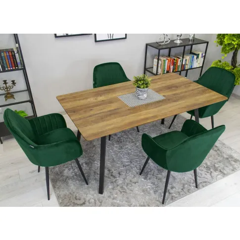 zestaw 2 sztuk pluszowych krzeseł do salonu negros zielony wizualizacja