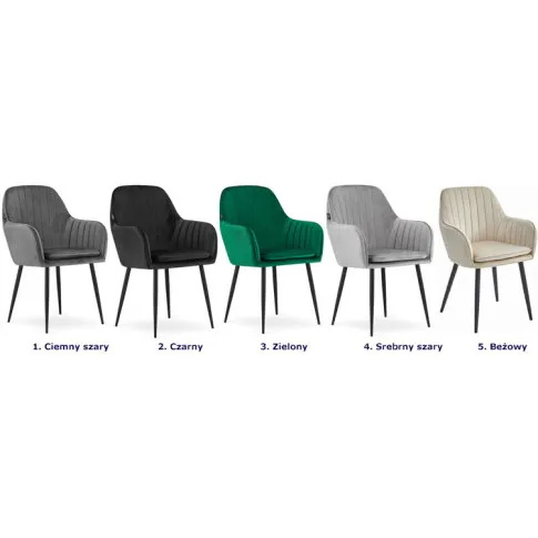 Kolory welurowego krzesła z podłokietnikami Negros 3X