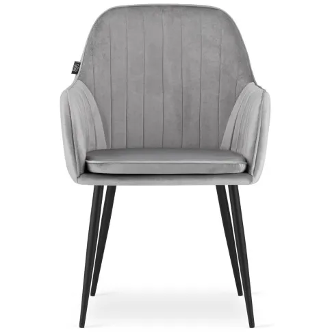 welurowe jasnoszare krzesło tapicerowane negros