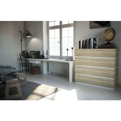 Szczegółowe zdjęcie nr 4 produktu Komoda Ogitro 4X - dąb sonoma + biała