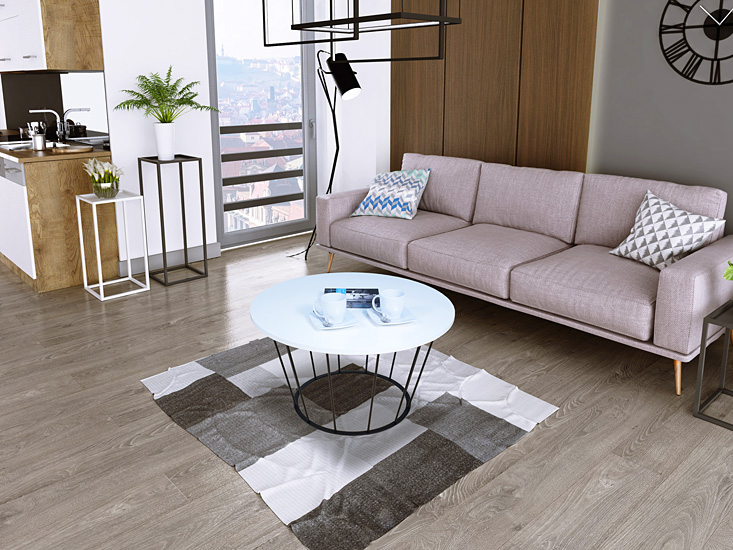 Wizualizacja stolika kawowego Melbro 4X czarny+biały