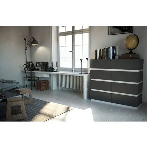 Szczegółowe zdjęcie nr 4 produktu Komoda Ogitro 4X - grafit + biała