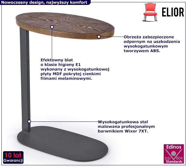 Nowoczesny loftowy stolik kawowy Vertis
