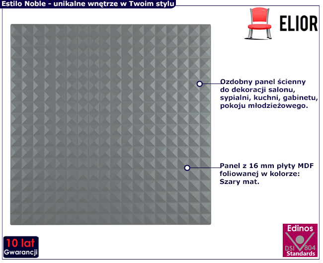 Panele ścienne szary mat Jadeit Estilo Noble 20X