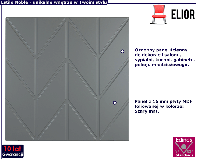 Panele ścienne szary mat Nefryt Estilo Noble 21X