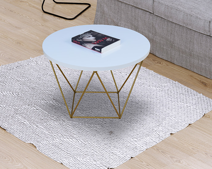 Wizualizacja stolika kawowego Tympa 3X biały