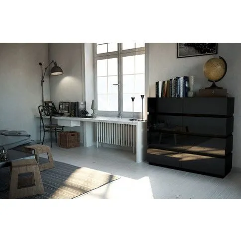 Szczegółowe zdjęcie nr 4 produktu Lakierowana komoda Ogitro 5X - czarna