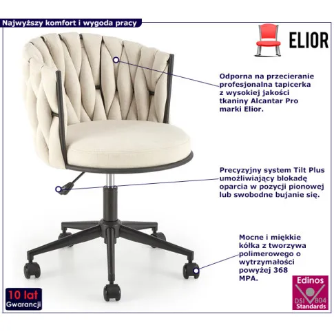 Kremowy fotel tapicerowany Ermo