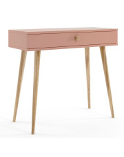 Różowe biurko konsola z jutowym uchwytem - Tida 5X