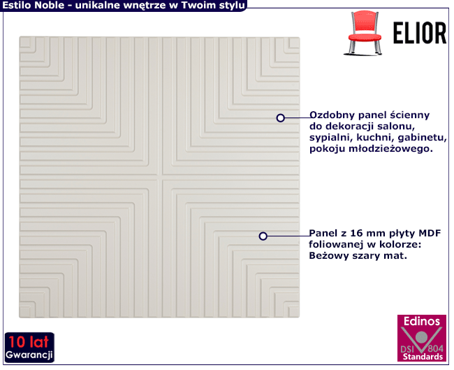 Panele ścienne beżowy szary mat Topaz Estilo Nerja 22X