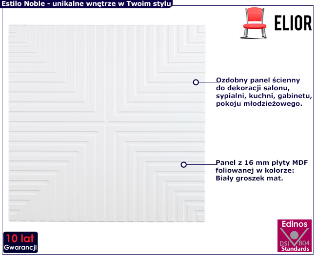 Panele ścienne biały groszek Topaz Estilo Nerja 22X