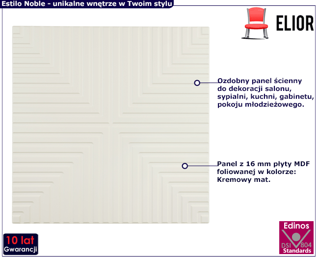 Panele ścienne kremowy mat Topaz Estilo Nerja 22X