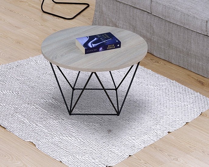 Wizualizacja stolika kawowego Tympa 4X dąb sonoma