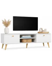 Biała skandynawska szafka RTV - Geza 6X w sklepie Edinos.pl