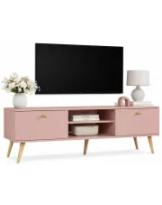 Różowa skandynawska szafka pod telewizor - Geza 6X w sklepie Edinos.pl