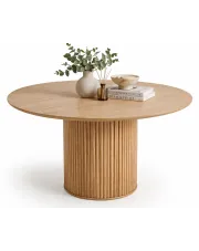 Okrągły skandynawski stół lamelowy - Kalix w sklepie Edinos.pl