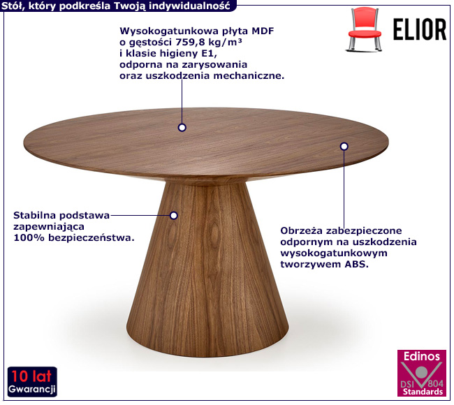 Okrągły stół na jednej nodze Reviora