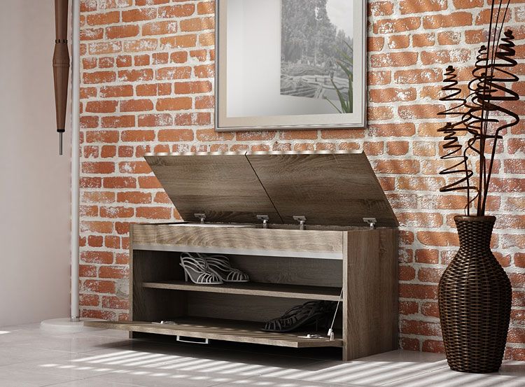 Praktyczna szafka na buty do przedpokoju dąb trufel Cella 3X