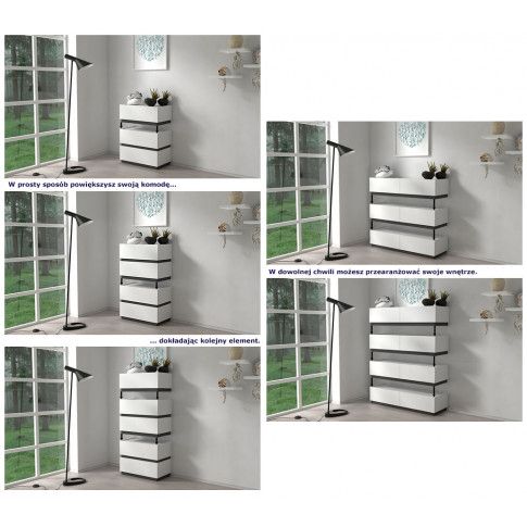 Szczegółowe zdjęcie nr 7 produktu Zestaw mebli modułowych Fandi - biały + dąb sonoma