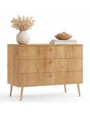 Minimalistyczna komoda boho dąb craft złoty - Geza 8X w sklepie Edinos.pl