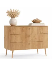 Minimalistyczna komoda boho dąb craft złoty - Geza 8X w sklepie Edinos.pl