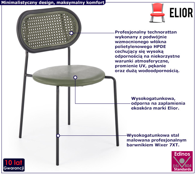 Zielone krzesło tapicerowane Madesa