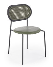 Zielone minimalistyczne krzesło tapicerowane - Omix w sklepie Edinos.pl